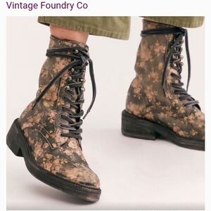 Vintage Foundry Co. Women's Floral Combat Boots